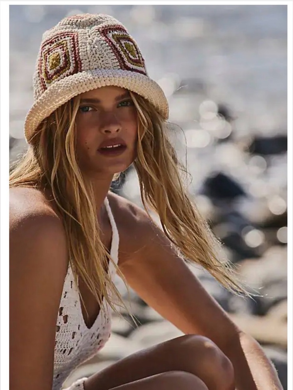 NWT Free People Sofie Crochet Bucket Hat